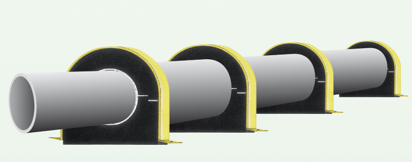 ΩD型卡環(huán)托碼與保溫管的安裝示例