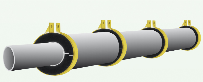 QO型卡環(huán)托碼與保溫管的安裝示例
